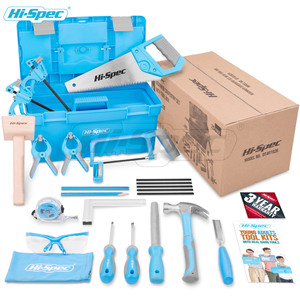 Hi-Spec 25 Piece Kids Woodworking Tool Kit With Safety Glasses And Storage Box For DIY Craft Projects - Product Image 5
