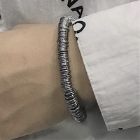 Bracelet en acier inoxydable VAF 17/20/23CM, largeur 8mm, anneau complet, chaîne tressée à la main, tendance punk