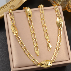 Zeadear 18K Gold Plated Solid Glossy Polished Luxury Unisex Wholesale Long Decorative Geometric Trendy Custom Cuban Link <b>Chain</b> - Product Image 2