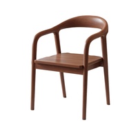 Chaise de salle à manger nordique en bois massif Shumite avec accoudoirs pour la maison, les restaurants, les bureaux et les salles de réunion