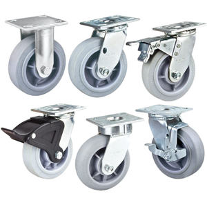 Roulettes industrielles pivotantes robustes de 200 mm, roues en TPR de 8 pouces, capacité de charge de 300 kg, frein de blocage total en acier - Product Image 5