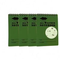 Carnet tactique imperméable en PVC - Bloc-notes spirale vert toutes saisons pour les amateurs de plein air et les professionnels - Cadeau