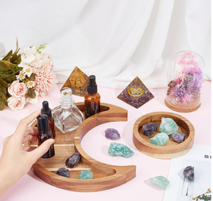 Plateau d'affichage <span class=keywords><strong>en</strong></span> cristal <span class=keywords><strong>en</strong></span> forme de croissant et de <span class=keywords><strong>soleil</strong></span> créatif boîte de rangement décorative pour huiles essentielles de pierres de lune et décoration intérieure - Product Image 6