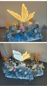 Sfondo Luminoso Grande da Appendere con Luci e Farfalle Artificiali Romantiche Vintage di Colore Personalizzato per Decorazioni Nuziali - Product Image 6