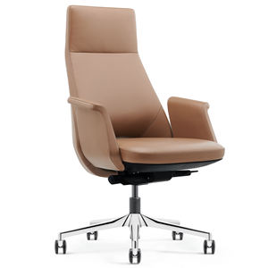 Modern Design Genuine Leather <b>Office</b> <b>Chair</b> Height Adjustable Swivel with Functional Upholstery - Product Image 1