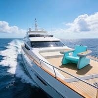 Chaise longue de luxe gonflable en PVC de qualité marine avec couleurs et logo personnalisés, garantie 3 ans pour pont de super-yacht, marque DST