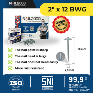 Sujetadores Robustos de Acero al Carbono Pulido de 2 Pulgadas con Cabeza Antideslizante para Cercas y Terrazas - Product Image 3