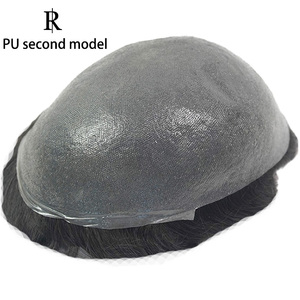 Extensions de cheveux indiennes Remy pour hommes Rich Hair, base en PU ultra-fine, nœuds invisibles, styles multi-vagues, vente directe d'usine - Product Image 2