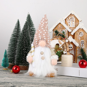Christmas Decorations Sequined Plush LED Glowing Christmas Gnome Sweden Santa Elf Faceless <b>Doll</b> for Children's Gifts - Product Image 3