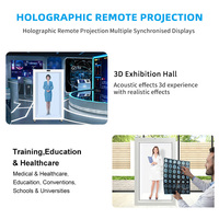 Armoire interactive transparente LCD IA de 86 pouces, boîte d'affichage holographique de type avatar humain virtuel avec capteur de mouvement