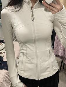 Lulu Orijinal Etiketli Define Dik Yaka Nefes Alabilen Yoga Kıyafetleri Uzun Kollu Ceket Açık Hava Koşusu Slim Fit Kadın Spor Giysisi - Product Image 6