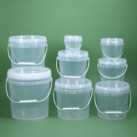 Seau en plastique PP de qualité alimentaire de 0,5L à 50L, seaux à peinture de 5 gallons avec couvercles et poignées, baril d'eau en plastique – Vente en gros