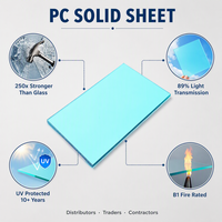 Plaque de polycarbonate solide transparente résistante aux UV 8-10 mm pour la construction de toitures et la couverture de projets