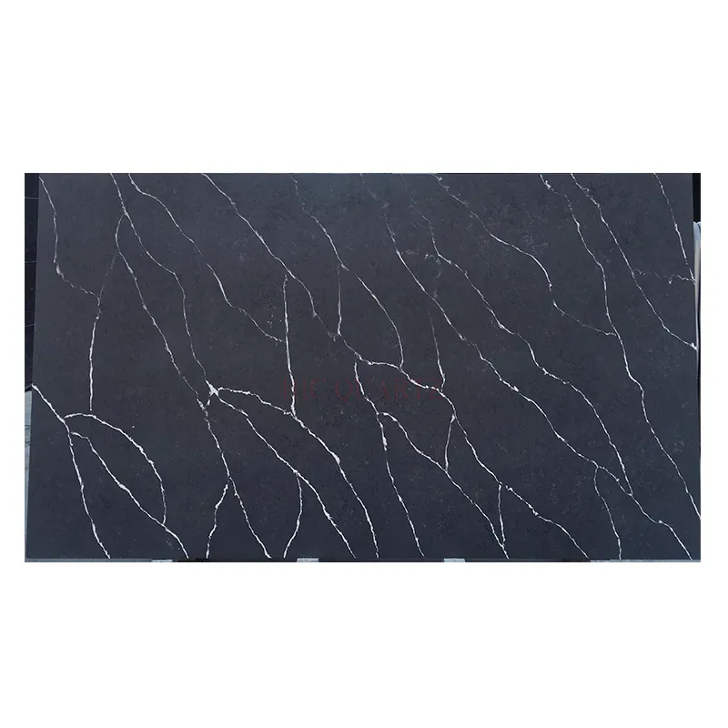 New Grey Calacatta White Line Artificial Marble Stone Price Quartz Slab Tiles for Livingroom Flooring
