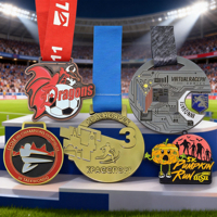 Conception OEM de médailles en alliage de zinc moulé sous pression avec logo 3D personnalisé pour les récompenses des coureurs de marathon, de football, de basketball et de natation