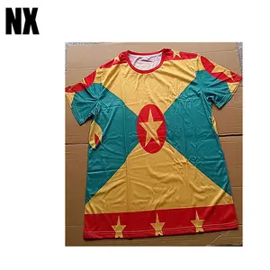 Nuoxin Factory Recommend Purchase Unisex Grenada Country Flag Sports T-shirts Cotton Polyester With Cheap