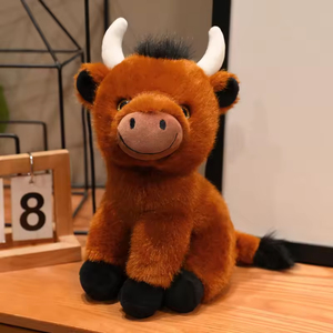 Juguetes de Peluche de <span class=keywords><strong>Vaca</strong></span> Highland al por Mayor, Pequeños Animales de Peluche Escoceses, Muñecos de Compañía para Bebés y Niños - Product Image 5