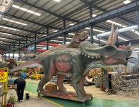 Modèle de Triceratops animatronique, dinosaure robotisé, fabrication sur mesure à l'usine de Zigong, avec son et mouvements réalistes, accessoire d'exposition pour parc à thème