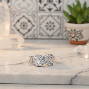 925 Sterling Silver Cluster Rings <b>Infinity</b> Design Rhodium Plated Clear Zircon Stone Turkish Handmade Jewelry - Product Image 2