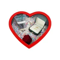 पीएसबी प्यार दिल के आकार चॉकलेट गत्ता उपहार बॉक्स पैकेजिंग के साथ पीवीसी ढक्कन