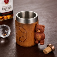 Mug en acier inoxydable avec poignée en forme d'ours de dessin animé MAA26, tasse à café, mug à bière original pour la maison et les cadeaux