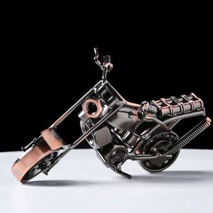 Vintage Metal Motorcycle <b>Model</b> Ornaments Retro Motor Car Airplane Crafts Desktop Decoration Home Office Decor Art - Product Image 1