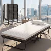Lit pliant en métal sur roulettes portable pour hôtels 90x200cm pour adultes
