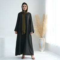 Robe d'hiver à taille cintrée de style modèle Abaya traditionnelle musulmane vêtements islamiques modestes robe longue musulmane pour femmes
