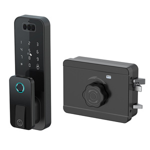 Kunci Pintu Digital Luar Ruangan Rim Gate Smart <span class=keywords><strong>Lock</strong></span> Tuya Wifi App Tahan Air Tanpa Kunci Pengenal Wajah Sidik Jari Kata Sandi Kartu - Product Image 2