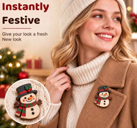 Ensemble de broches en bois à thème de Noël, finies à la main, pour la décoration de costumes de fêtes