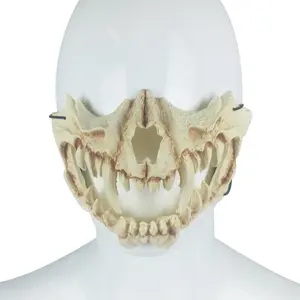 Accesorio de Carnaval de Halloween más vendido PU espuma estilo japonés calavera Tigre hueso máscara Props