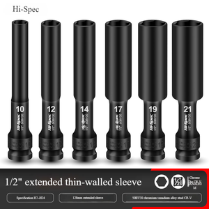 ชุดดอกไขควงหกเหลี่ยมแบบยาวพิเศษ ขนาด 7-24 มม. เคลือบสีดำออกไซด์ 1 ชิ้น ความยาว 128 มม. ผนังบาง สำหรับงาน DIY / รองรับ OEM - Product Image 4