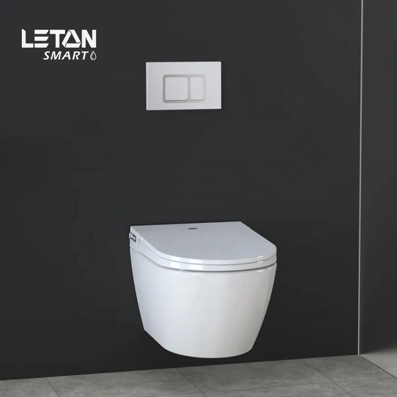 Wc commodes Intelligente Toiletteバスルームタンクレスリモート自動フラッシュボウルビデワンピーススマートマウント壁掛けトイレ