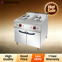 Friteuse professionnelle électrique à 2 bacs de 20 L en acier inoxydable, pour restaurant, 24000 W, XINZHUOLIAN XZL-TC-2E, 380 V, nettoyage facile
