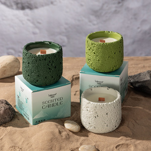 Tazas de cemento de estilo nórdico, artículos decorativos para salas de estar y dormitorios, velas aromáticas hechas a mano con cera de soja vegetal. - Product Image 3