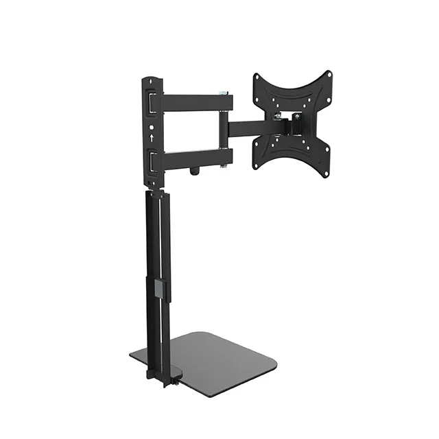 Full Motion TV Bracket Tilt Articulating Swivel TV Wall Mount With Shelf