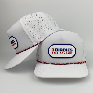 Club-Unternehmen Kundenspezifische Sport Wasserdichte 5-Panel Baseballkappe Hydro Atmungsaktive Seil Golfmützen mit Gummi-/PVC-Logo Gorras - Product Image 6