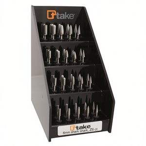 Ttake – Présentoir de 40 fraises coniques en carbure, tige de 6 mm, coupe Z6, pour outils de machine - Product Image 2