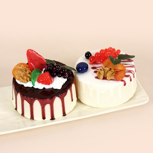 PU quick-<b>rebound</b> realistic birthday cake model, 9.5cm in diameter, realistic mousse cake, squeezeable stress-relieving toy. - Product Image 2