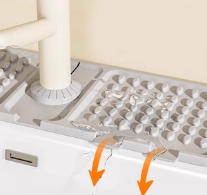 Tappetino Pieghevole Leggero ed Ecologico in Silicone per Rubinetto da <span class=keywords><strong>Cucina</strong></span> con Rampa Rialzata per Protezione Anti-Schizzi, Montaggio a Parete, Tagliabile - Product Image 2