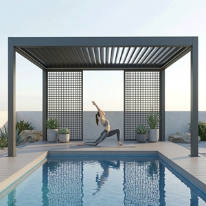 Pergola durable pour la plage avec charnières résistantes à la corrosion, structure en aluminium et toit imperméable pour une utilisation en extérieur côtier, gazebo d'extérieur - Product Image 1