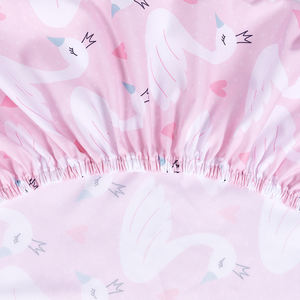 <span class=keywords><strong>Coprimaterasso</strong></span> Stampato con Cigno Rosa, Lenzuolo per Culla e Mini <span class=keywords><strong>Lettino</strong></span>, 100% Cotone Biologico, Biancheria da Letto per Neonati - Product Image 4