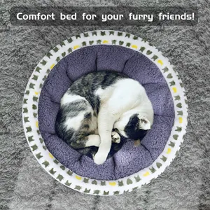 छोटे मध्यम और बड़े कुत्तों के पालतू सोने के बिस्तर, बिल्लियों के लिए प्लेड पैटर्न के साथ सांस लेने योग्य कश्मीरी कुत्ते के बिस्तर की चटाई