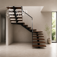 Escalier mono-à-capillaire sur mesure, de conception architecturale minimaliste et d'ingénierie de précision, pour résidence de luxe