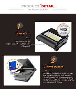 Mini <span class=keywords><strong>projecteur</strong></span> <span class=keywords><strong>solaire</strong></span> pliable 20w 4000-8000K Éclairage <span class=keywords><strong>couleur</strong></span> Luminaire rechargeable à énergie <span class=keywords><strong>solaire</strong></span> pour jardin et cour - Product Image 5