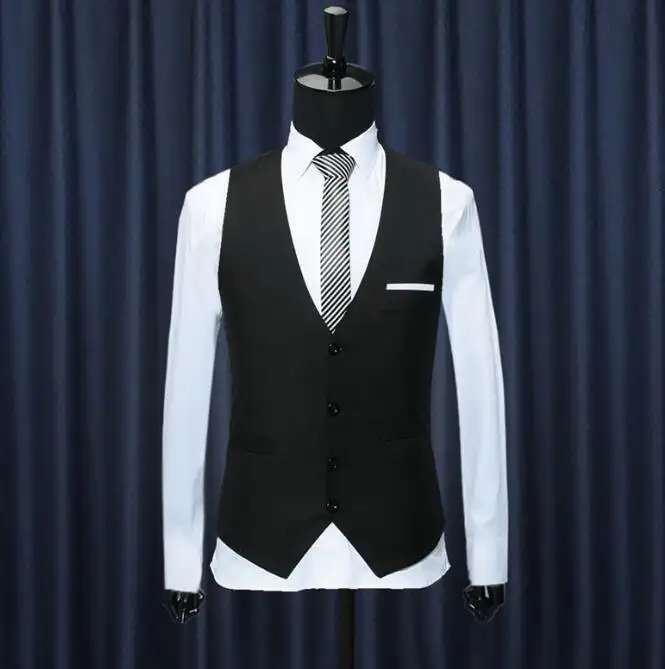 high quality formal suits vest two pocket comfortable men's vests & waistcoats
