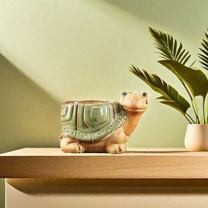 Petits pots <span class=keywords><strong>en</strong></span> céramique Art Déco <span class=keywords><strong>en</strong></span> forme d'animaux pour plantes succulentes/<span class=keywords><strong>cactus</strong></span>/bonsaï, avec trous de drainage, pour usage intérieur/extérieur, lot de 4 pièces pour la maison/le bureau - Product Image 5