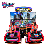Simulateur de divertissement de parc coloré simulateur de conduite jeux vidéo à jetons Arcade Console de jeu dynamique à 4 écrans
