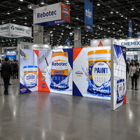 Stand d'exposition SEG avec éclairage LED, logo personnalisé imprimé, tissu tendu, pour événements professionnels et promotion de marque