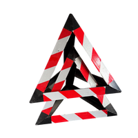 Cône de signalisation triangulaire en fer / Grand cône de signalisation avec panneau d'avertissement, robuste, 50 cm, pour chantier extérieur